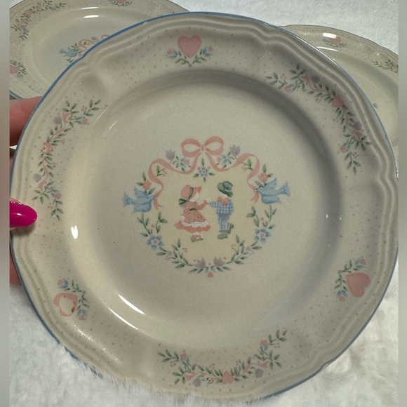 tienshan Other - Vintage Tienshan Stoneware "Memories"  3 Salad Plate Set Cottagecore Country EUC